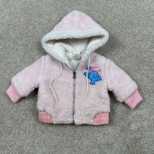 Vintage Sesame Street Cookie Monster Pink Sherpa Fleece Jacket Baby Size 1